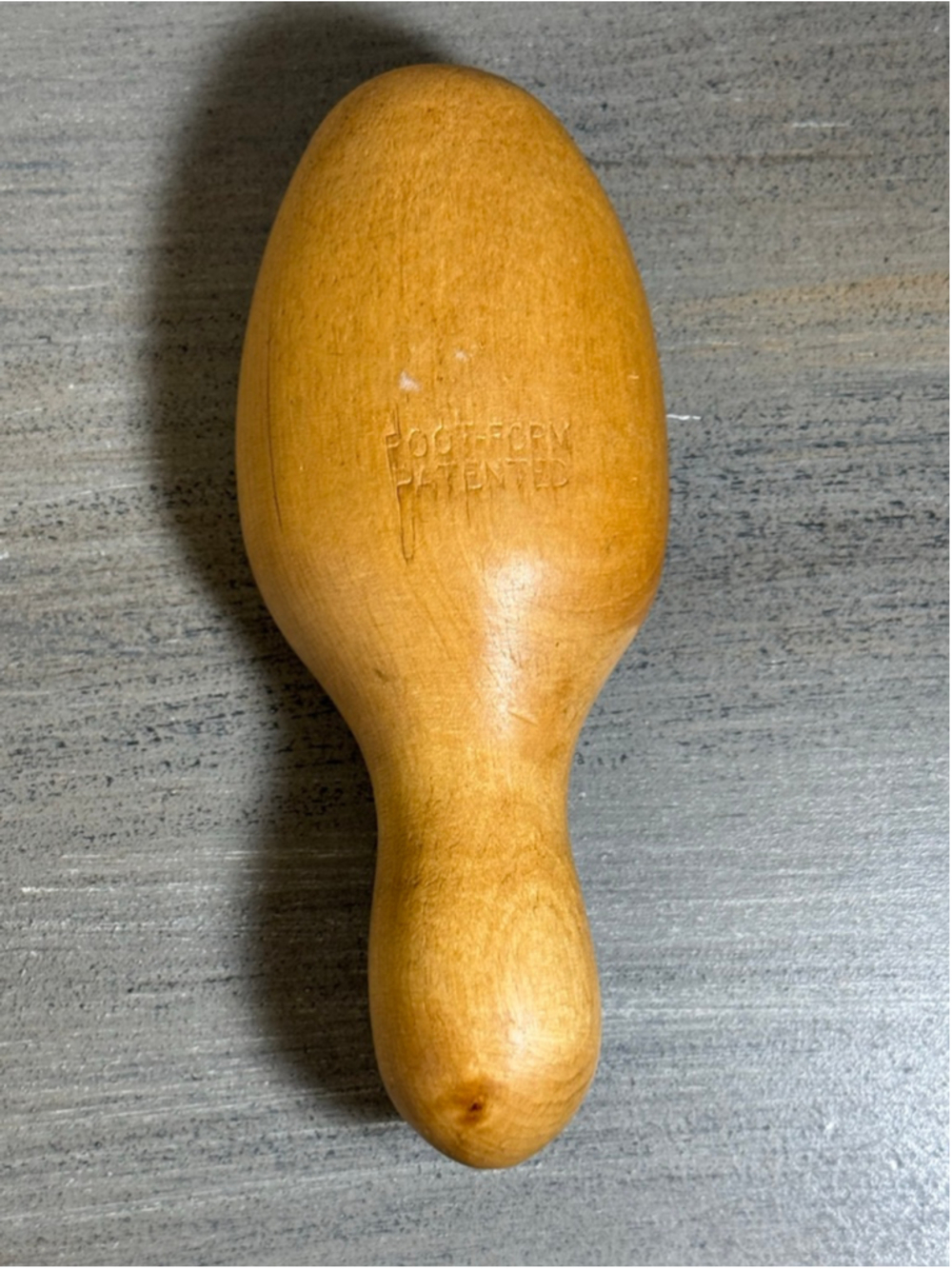 Primitive Antique Wood Sock Darner "FOOT FORM" Patented Egg Shape Darner Sewing